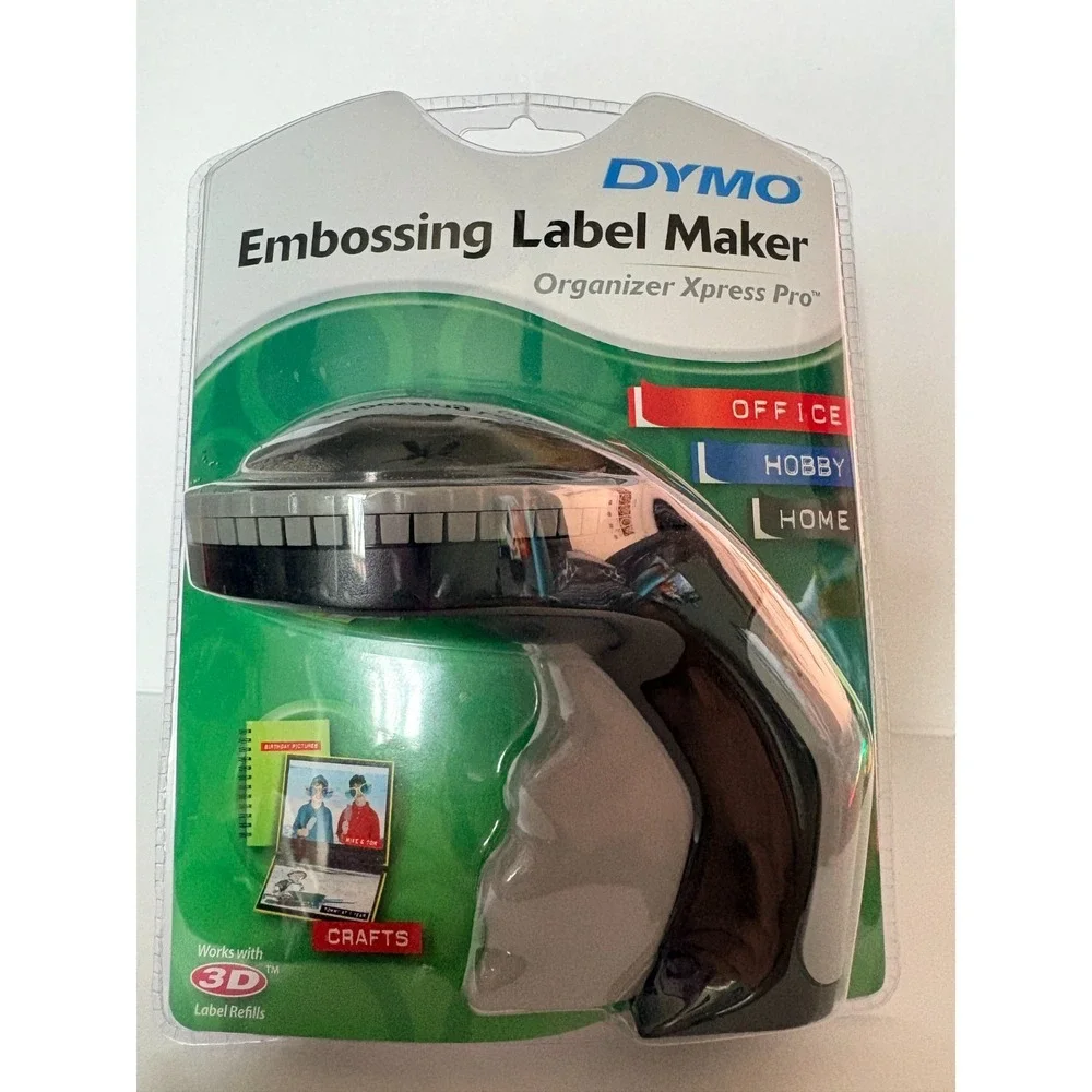 DYMO Embossing Label Maker with 3 DYMO Label Tapes Organizer Xpress Pro Starter
